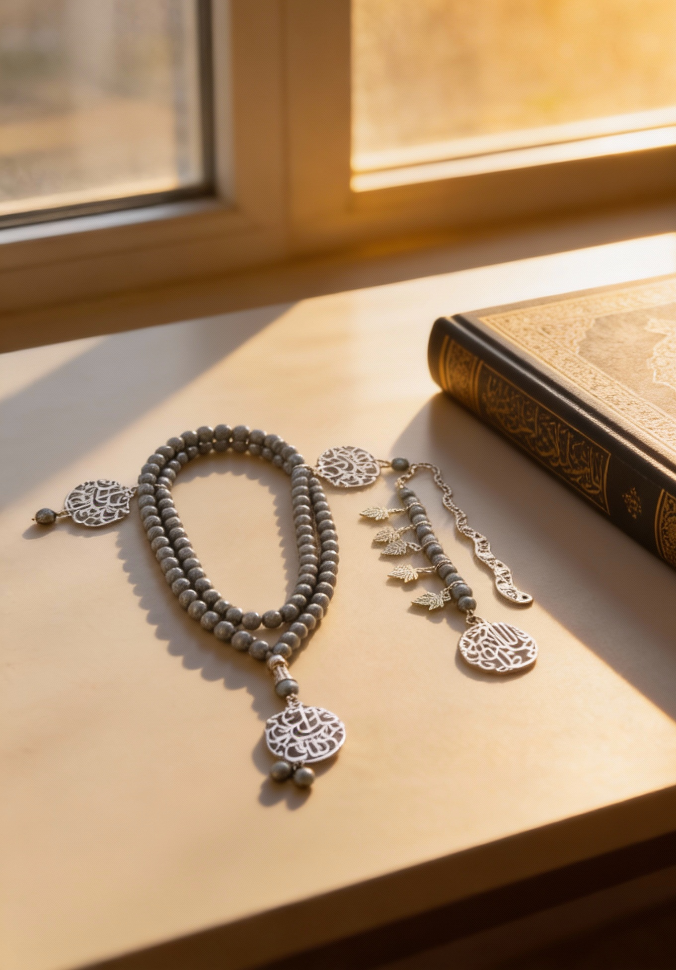 Grey Rosary with Book Separator - Mallorca Pearls