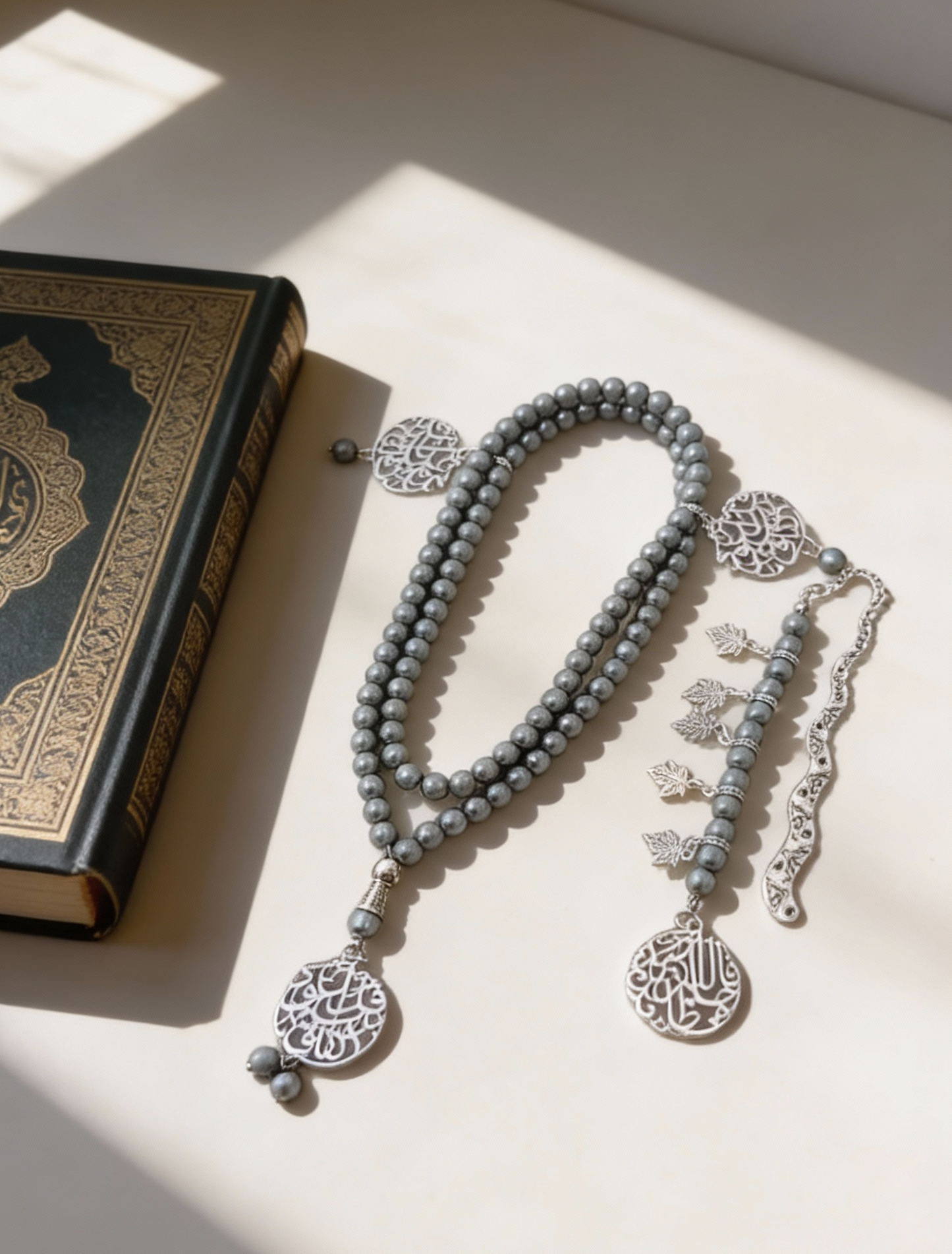 Grey Rosary with Book Separator - Mallorca Pearls
