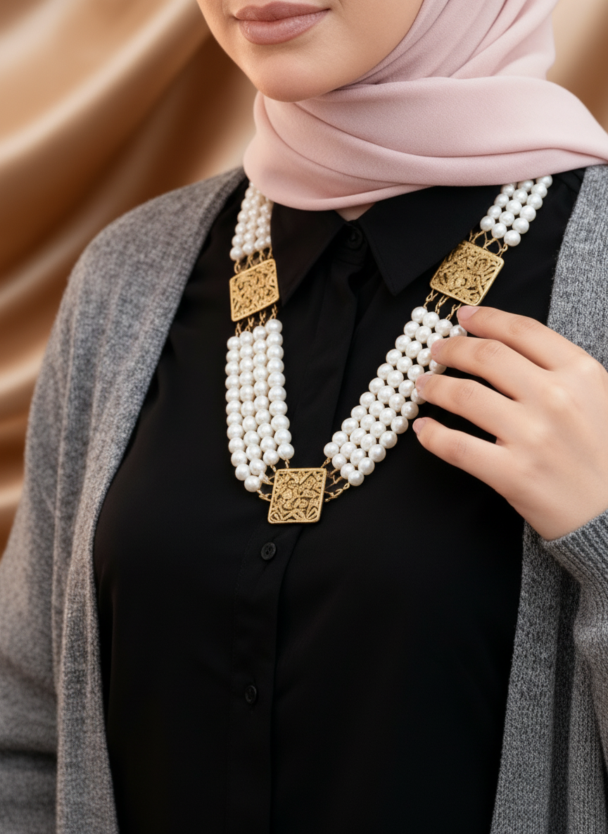 The White Pearl Luna Necklace