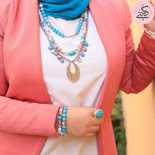 Ghalia Turquoise Set - Silver Plated