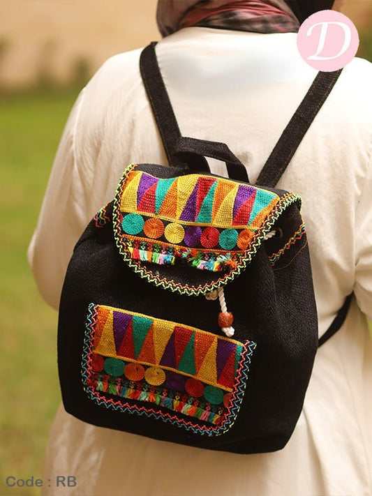 Noor Bag - Linen Backpack