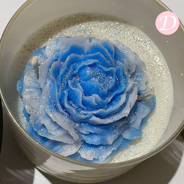 Blue Flower Candle