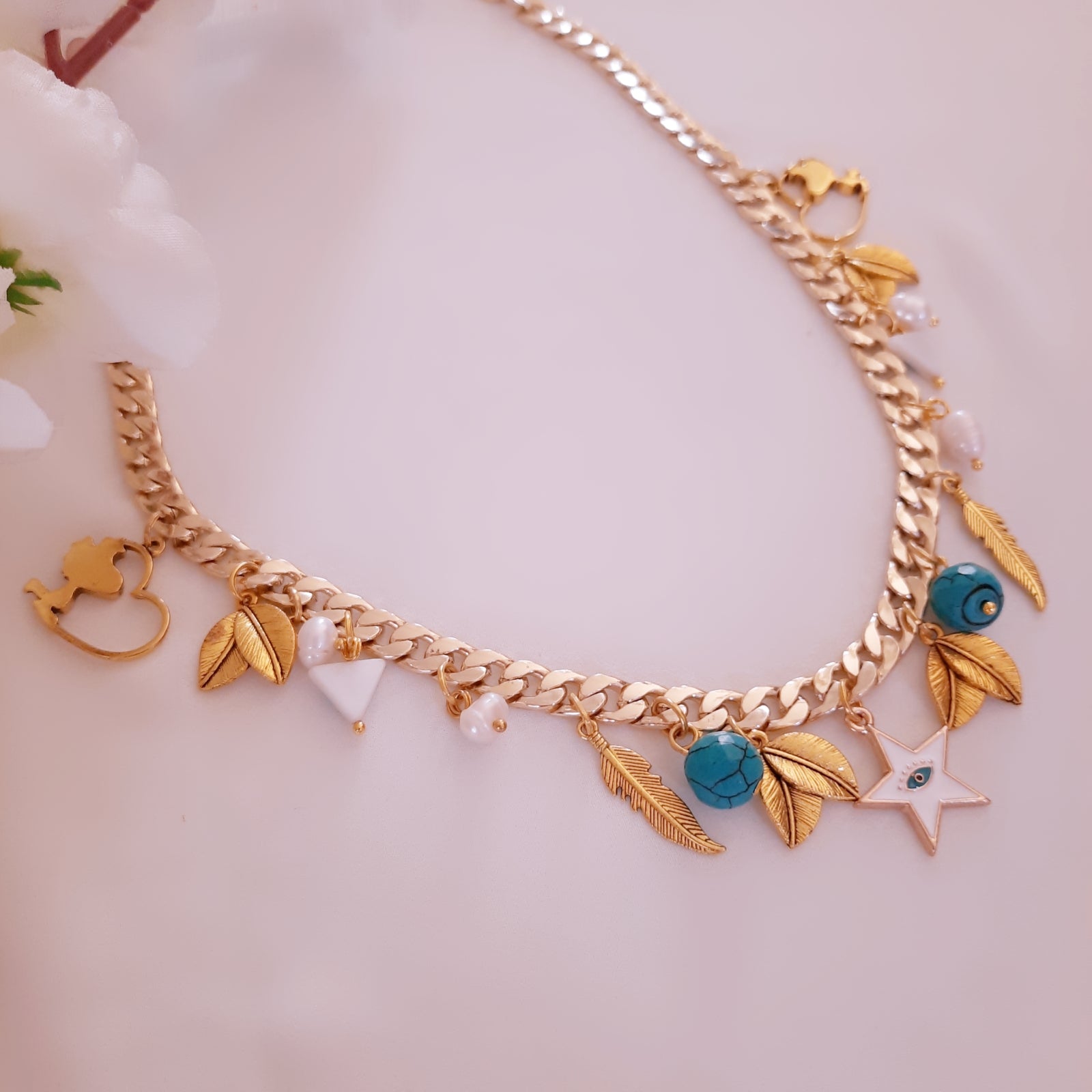 Basma Stainless Star Shell Turquoise Set