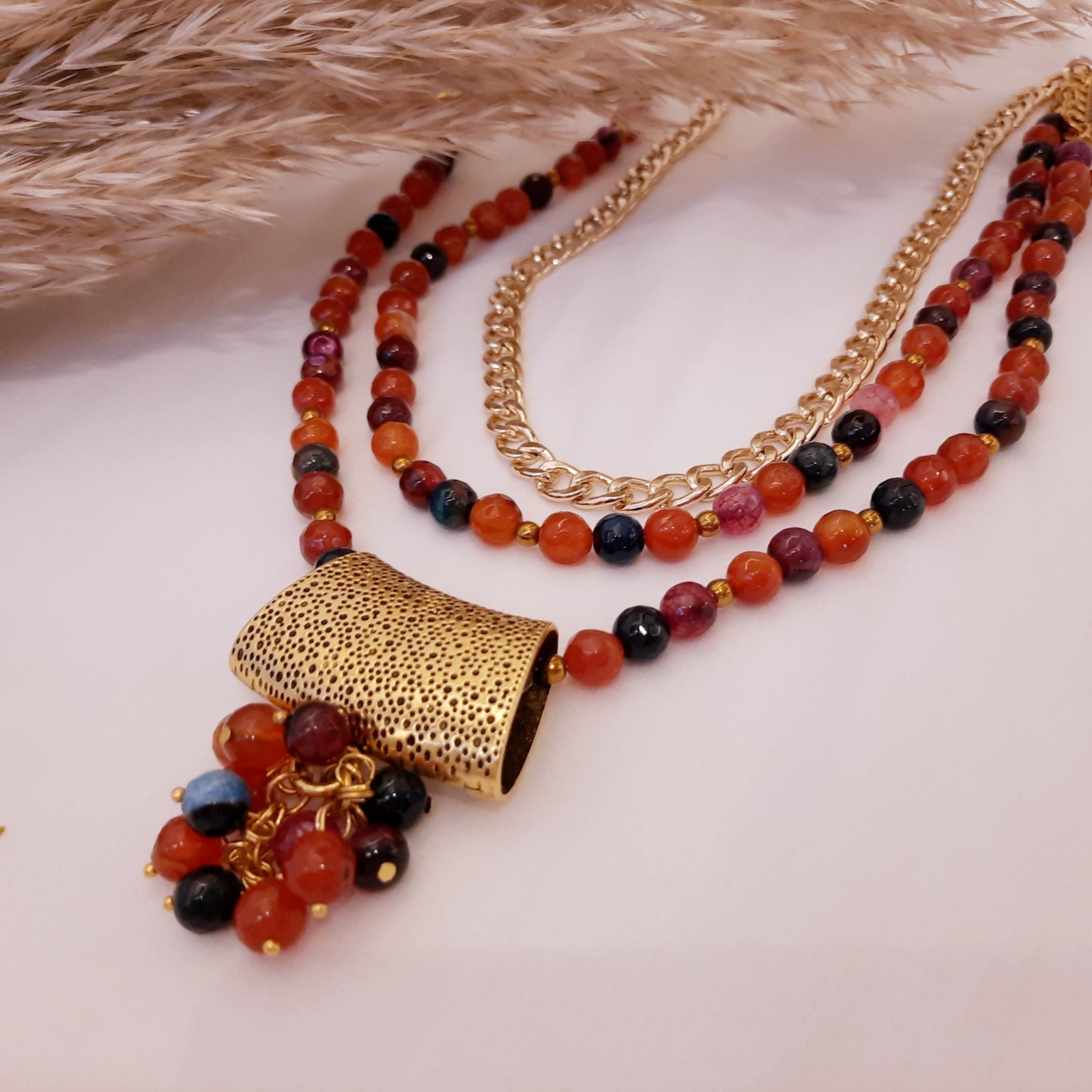 Somaia Necklace - Colorful Agate