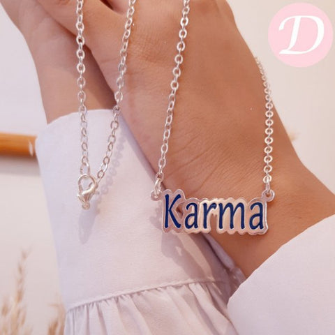 Karma Customized Necklace - Silver Plated