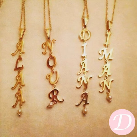 Customized Necklace Letter By Letter - Gold Plated