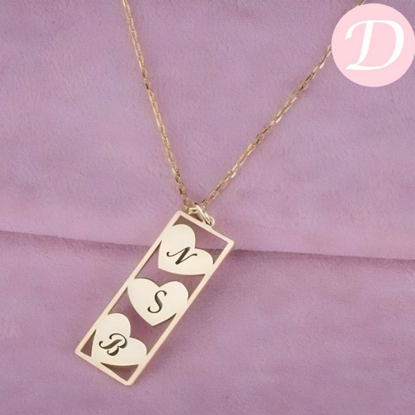 Heart Letters Necklace - Gold Plated