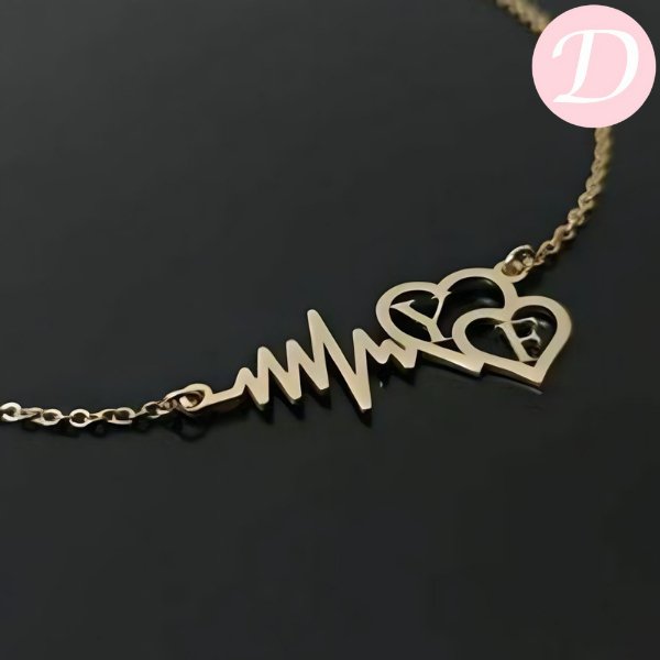 Heart Beats Customized Bracelet - Gold Plated