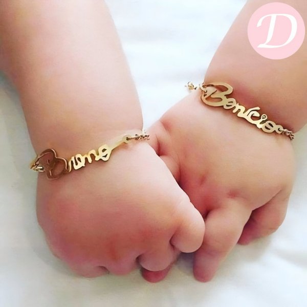 Babies Customized Bracelet - Gold Plated