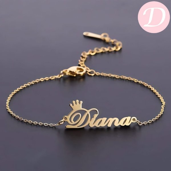 "Princess Diana" Customized Bracelet - Gold Plated