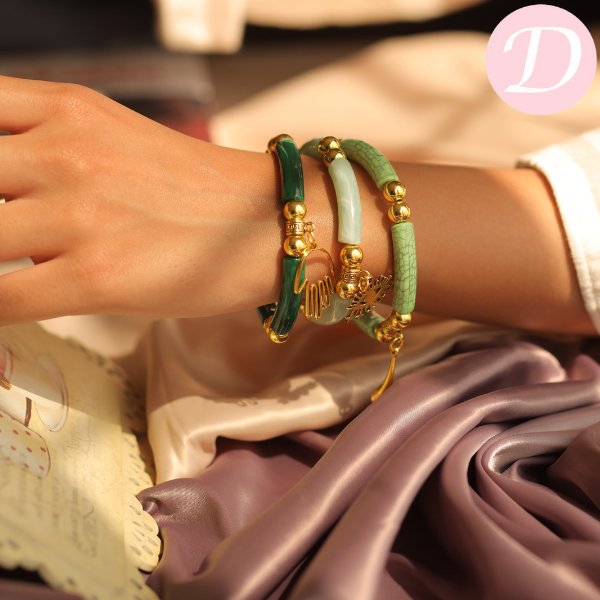 Hazel Bracelets Set - Green Aclyric