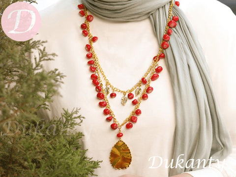 Rozaline Necklace - Red Agate