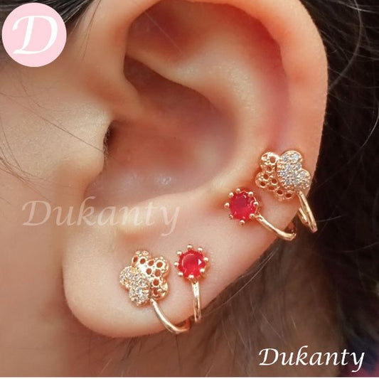 Floral Earrings - Gold Plated