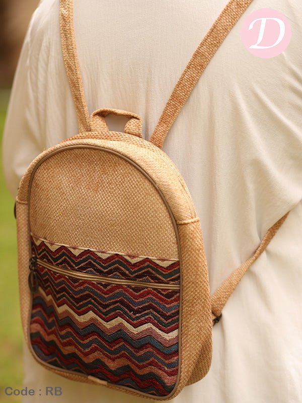 Salma Bag - Linen Backpack