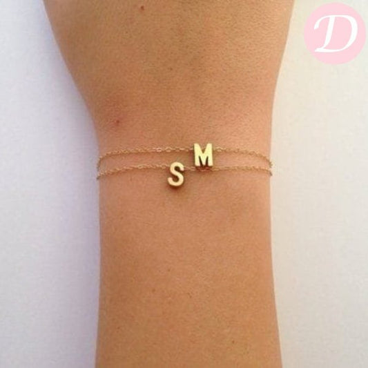 Customized Letter Bracelet - Gold Plated