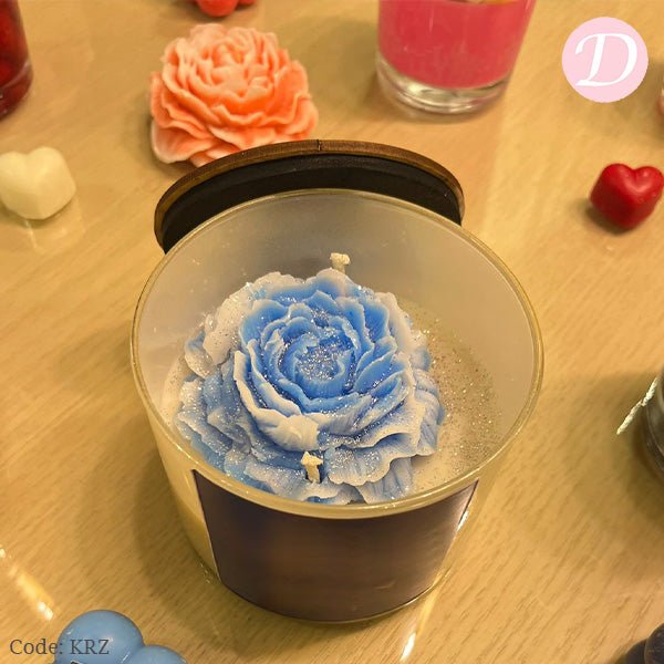 Blue Flower Candle