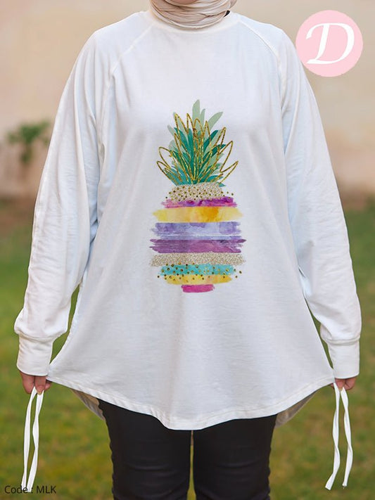 Pineapple Woman T-shirt - Cotton