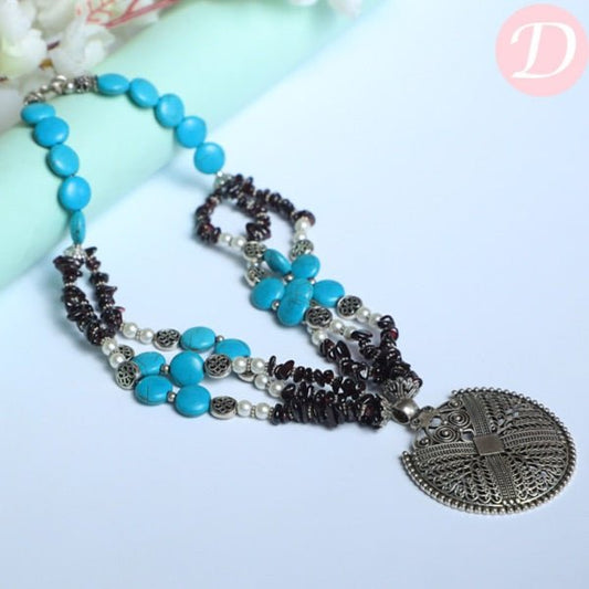 Melanie Turquoise Necklace - Silver Plated