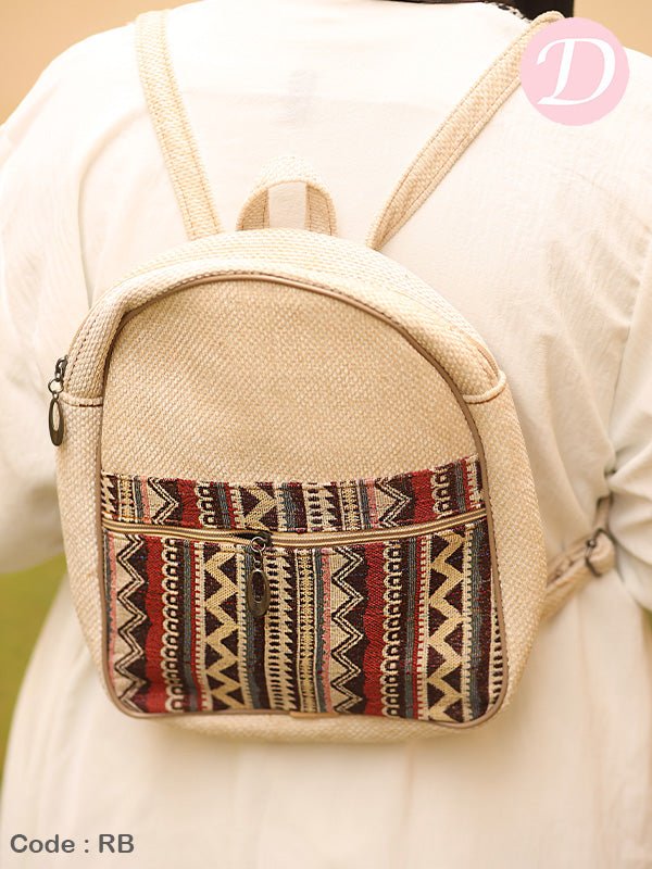 Salma Bag - Linen Backpack