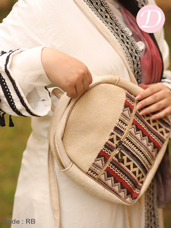 Salma Bag - Linen Backpack