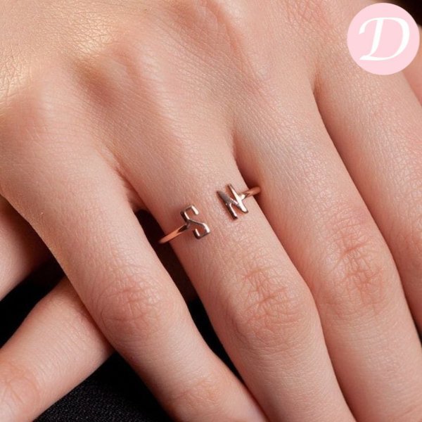 customize “ Your Letter “ Ring - Gold Plated