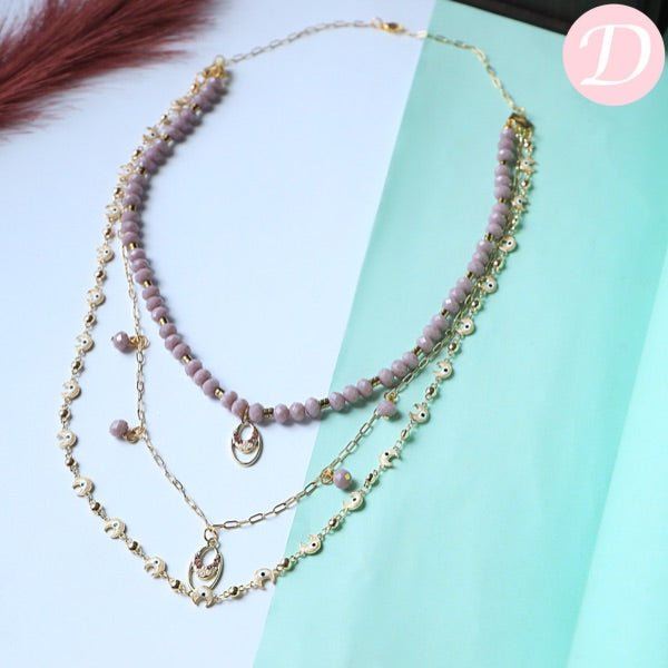 Helal Crystal Necklace - Gold Plated
