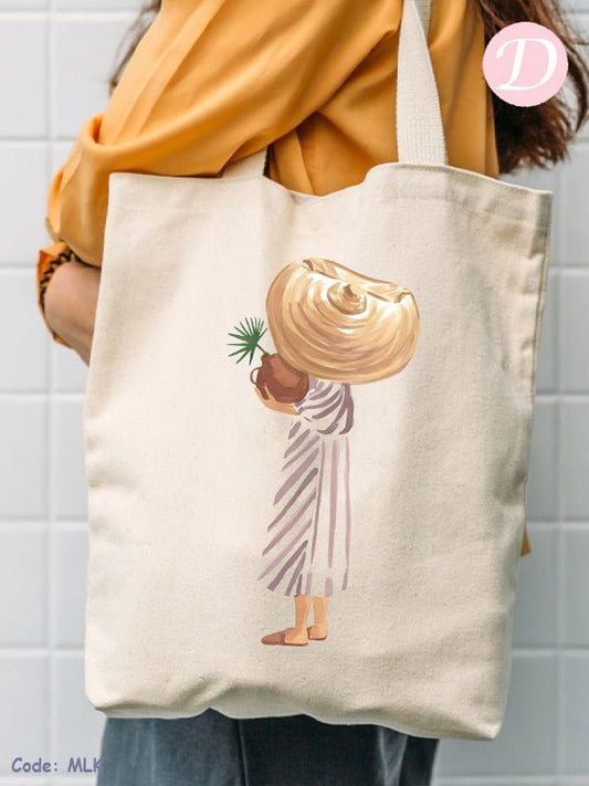 Girl Tote Bag - Linen