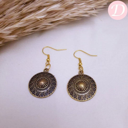 Golden Circle Earrings - Gold Metal