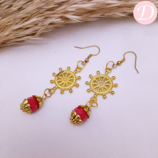 Cinda Agate Earrings - Gold Metal