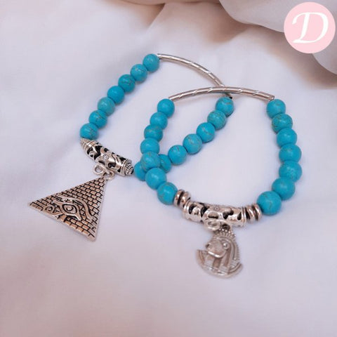 Horas Turquoise Set - Silver Plated