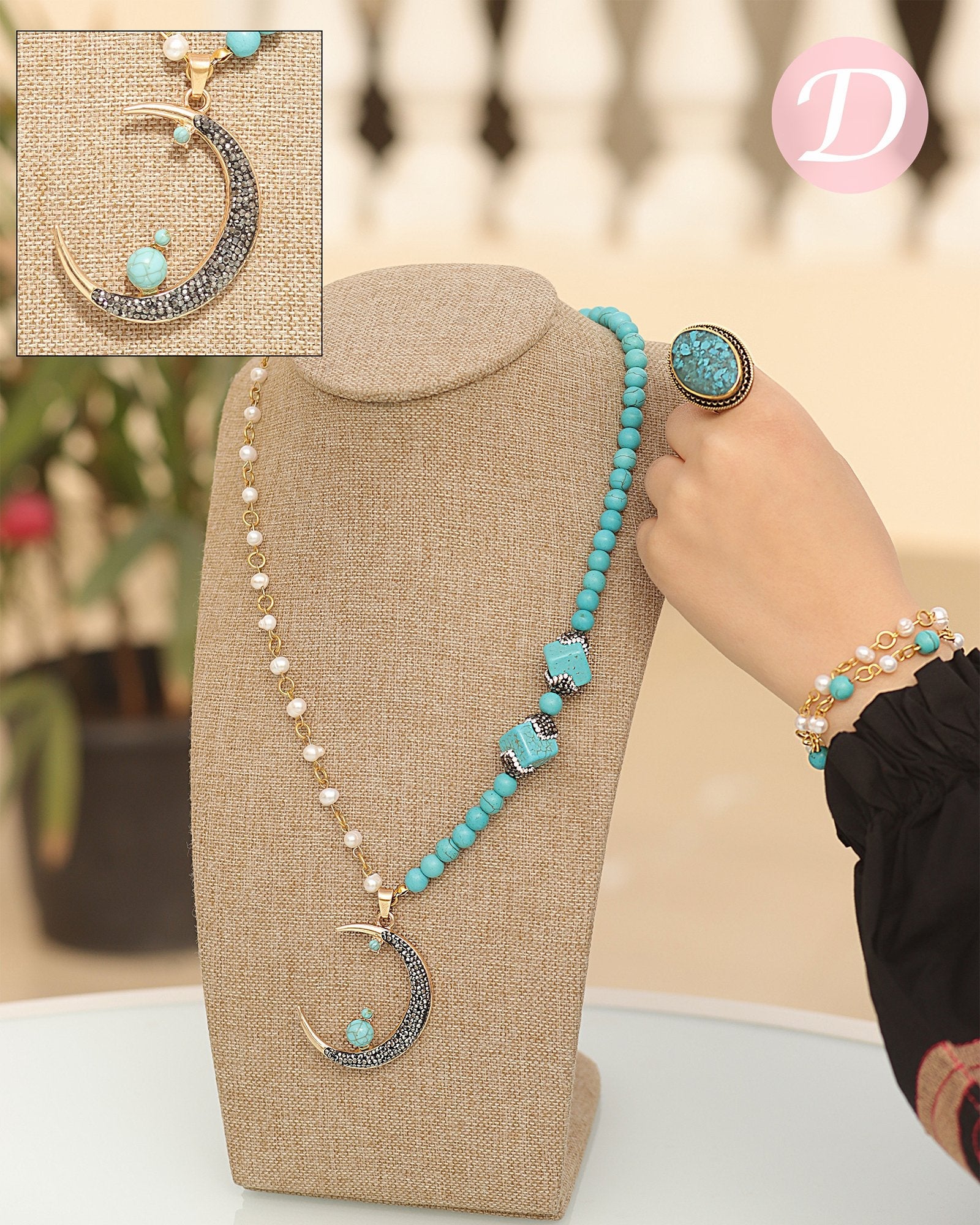 Galaxy Set - Turquoise with Natural Pearl