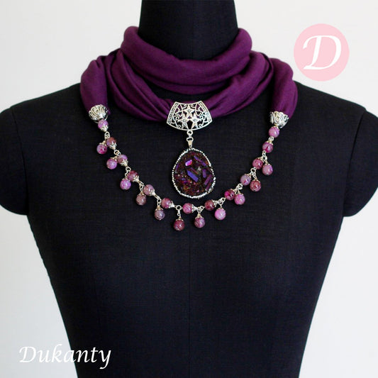 Purple Necklace Scarf