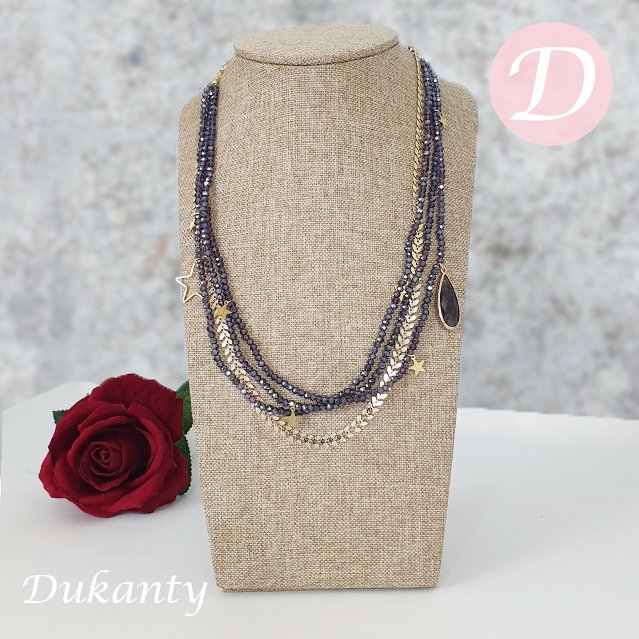 Princess Necklace - Purple Crystal and Gold Plated