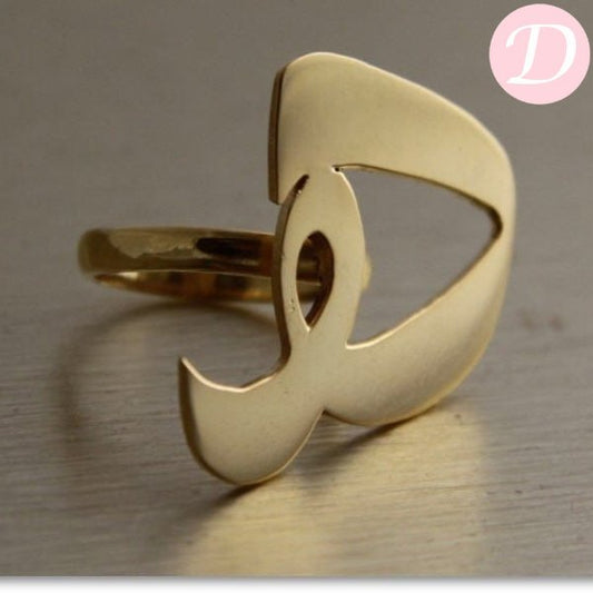 Letter Customized Ring - Gold Plated