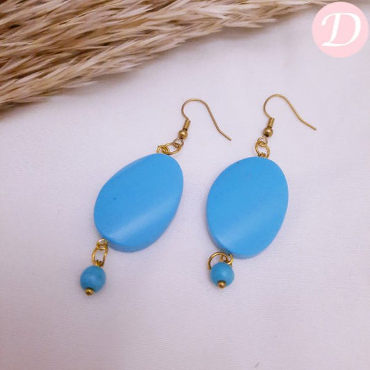 Dalida Turquoise Earrings - Gold Metal