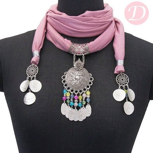 Nadia Scarf with Necklace - Kashmir