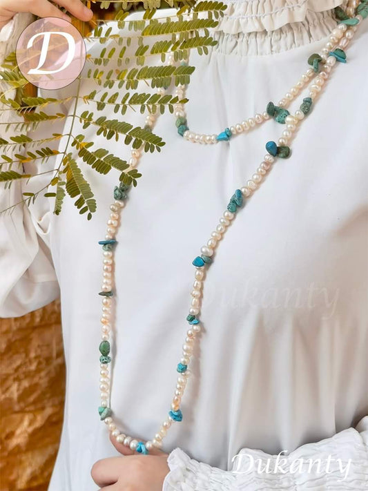 Delicate Siren Necklace - Natural Pearl Stone