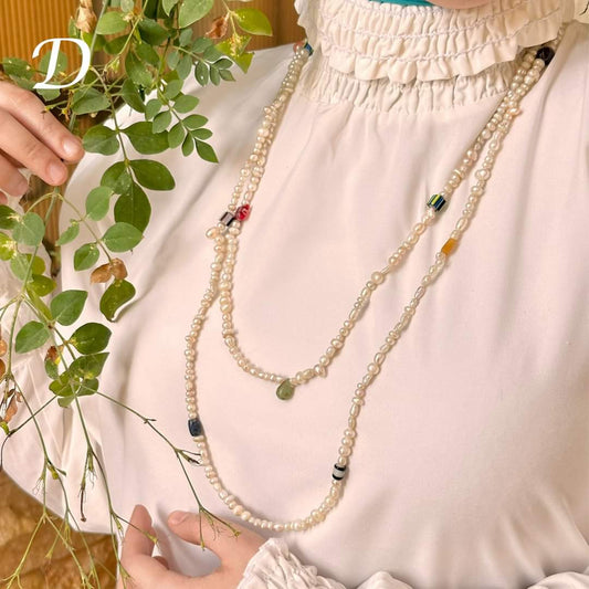 Bella Necklace - Natural Pearl Stone