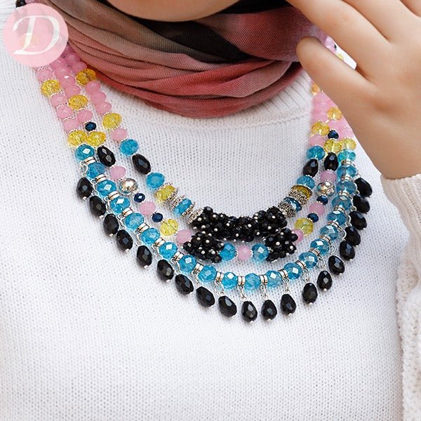 Hania Colorful Necklace - Agate with Crystal