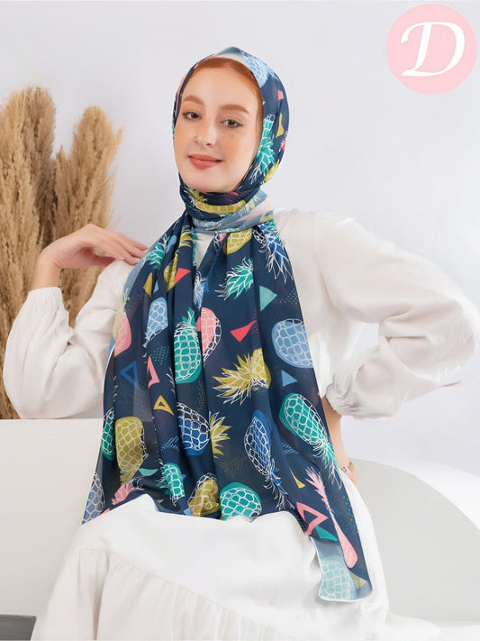 Pineapple Scarf - Crepe Digital