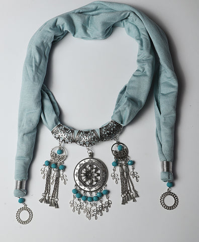 Turquoise Arabic Necklace Scarf