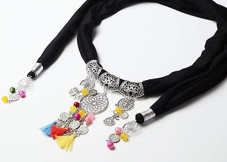 Black Sufi Necklace Scarf