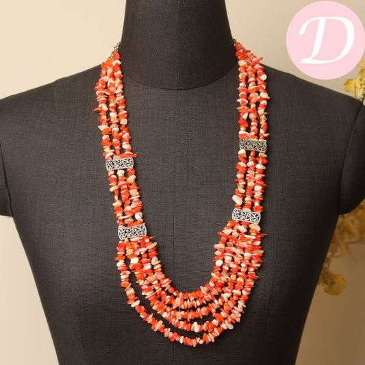 Jasmine Necklace - Orange Agate