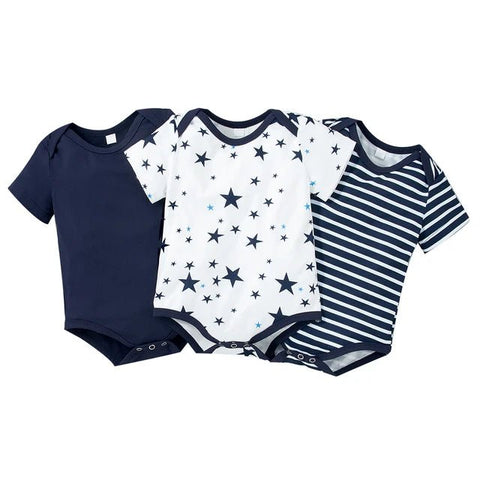 Babies Navy Bodysuits Set - Polyester