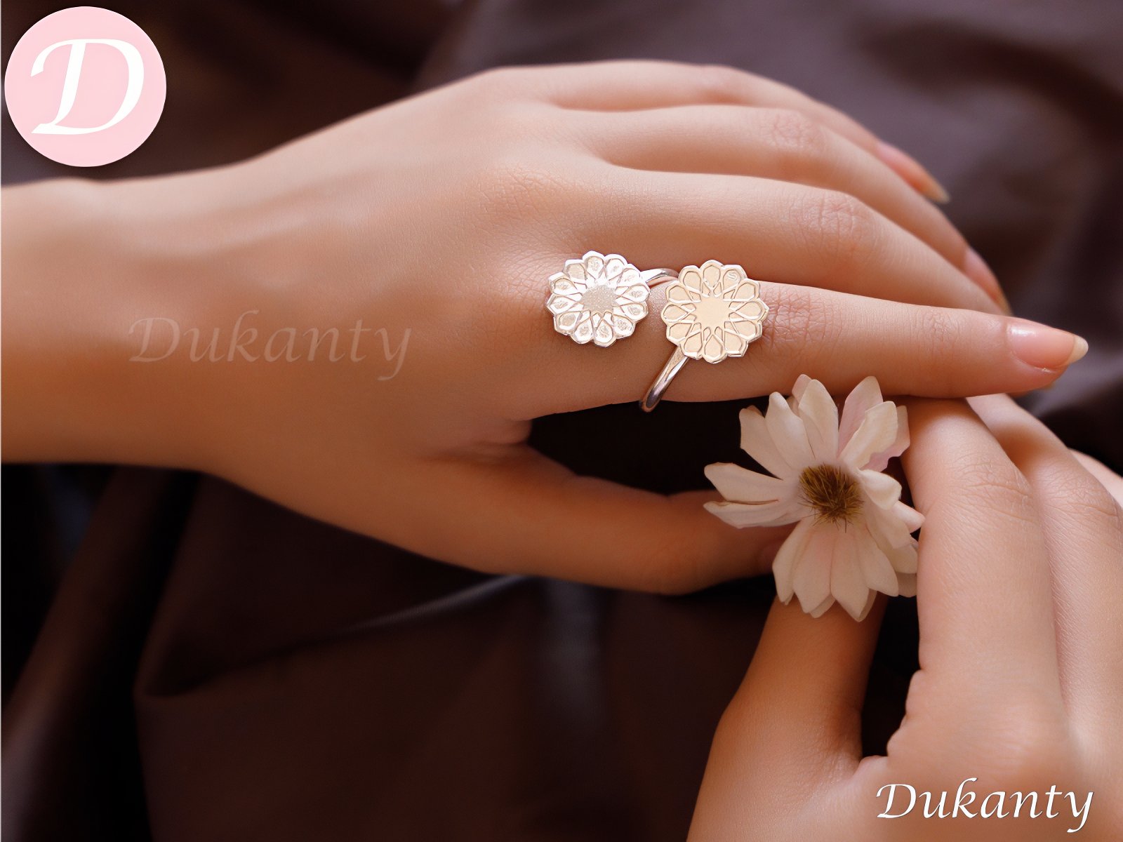 Dahlia Ring - Silver Plated