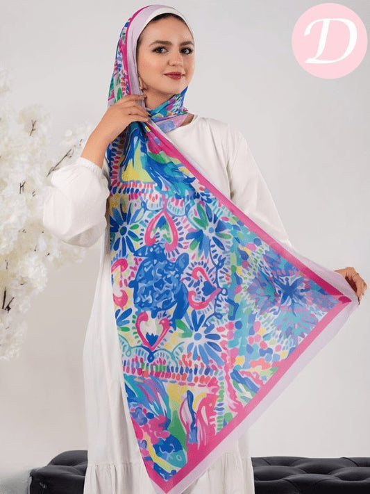 Pink Jungle Scarf - Crepe Chiffon