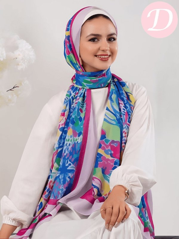 Pink Jungle Scarf - Crepe Chiffon