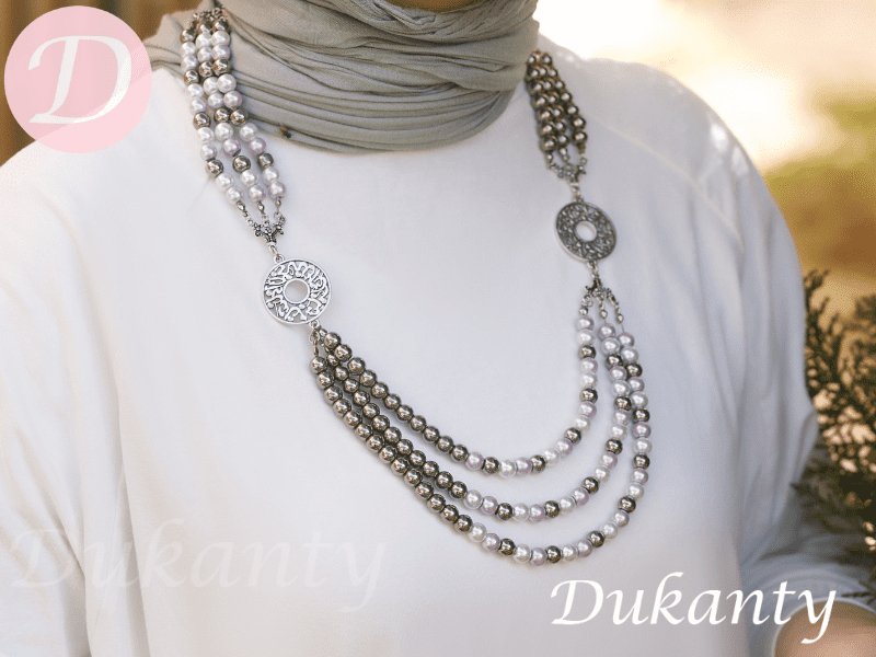 Nancy Necklace - Pearl and Hematite