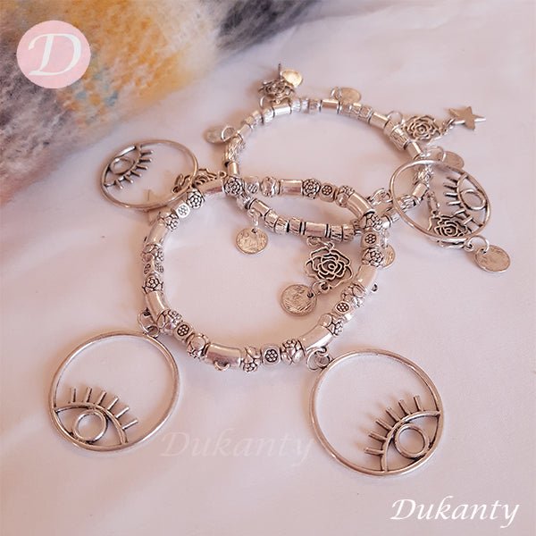 Charming Bracelets Set - Silver Metal